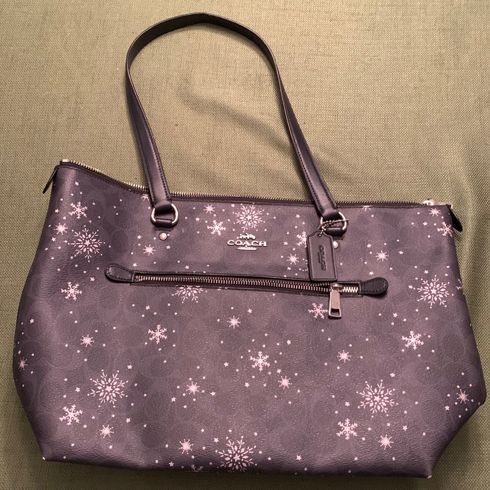 Winter Print Coach Purse with matching Wristlet